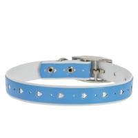 Ошейник синтетик 12мм двойной Сердечко голубой 20-24см/00210113-16