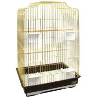 Клетка д/птиц N1 ДКп607G 47,5*36*68см фигурная укомплектованная золотая/4шт/Евро