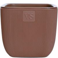 Кашпо Фабио 4,7л шоколадный с дренаж вставкой /8шт/ЭД