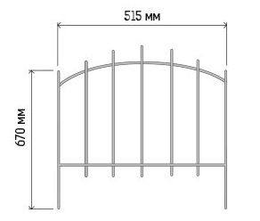 Забор металлический "Вертикаль" мини 2,75м комп-т (5секций*67*51,5см)