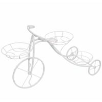 Подставка садовый декор ВЕЛОСИПЕД 3 горшка белый РЗДИ/1шт