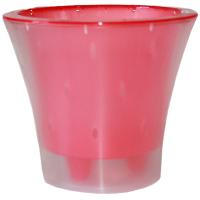 Кашпо для орхидей Ванда 6л прозрачный с малиновый вставкой ВД25-06