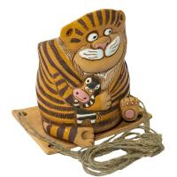 Кашпо Тигр с зеброй на качелях подвесное 0,8л 118-148