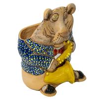 Кашпо Тигр музыкант (с саксофоном) 1л 118-149