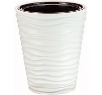 Кашпо ДЮНА 9/19,5л белый со вставкой М3401