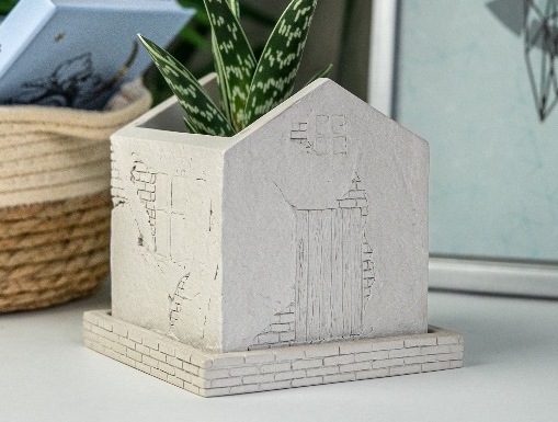 Кашпо Домик Лофт VipSet 0,72л серый G2506L