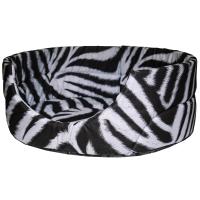 Лежанка овальная стеганая поролоновая САФАРИ ЗЕБРА СЕРАЯ  52*46*20см/DONBARON