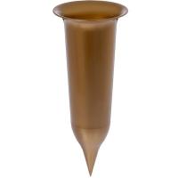 Вазон под срезку с колышком 10*26см золото 