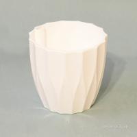 Кашпо Флюте 1,9л белый с вставкой 