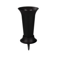 Вазон д/срезки с колышком 19*41см черный М5143