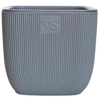 Кашпо Фабио 1,95л серый с дренаж вставкой /8шт/ЭД