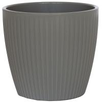 Кашпо Эви VipSet 0,6л серый с вставкой /36шт/ЭД