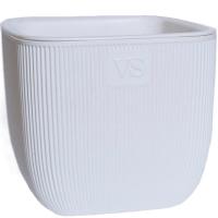 Кашпо Фабио 4,7л белый с дренаж вставкой /8шт/ЭД