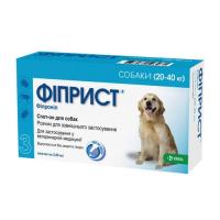 Капли против блох и клещей ФИПРИСТ Спот-он №3 для собак от 20-40кг 3 пипетки*2,68мл