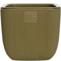 Кашпо Фабио 4,7л оливка с дренаж вставкой /8шт/ЭД