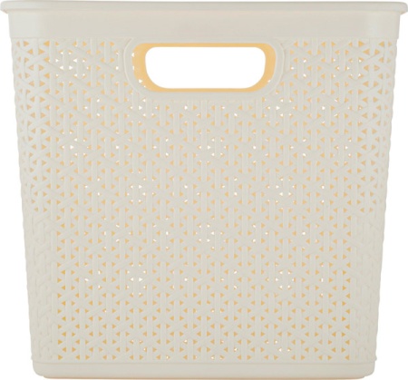 Корзина д/хранения Keeplex Rattan 21л с крышкой квадрат. белое облако KL1305 /6шт/ПР