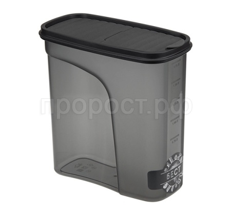 Емкость д/сыпуч. прод. 2л БЕСТ графитовый М1256 /16шт/М-пласт 