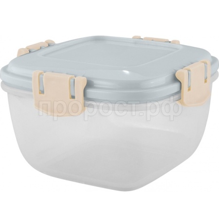 Контейнер д/пищ.прод. 0,35л Barberry квадратный с зажимом трюфель SE2239 /18шт/ПР 