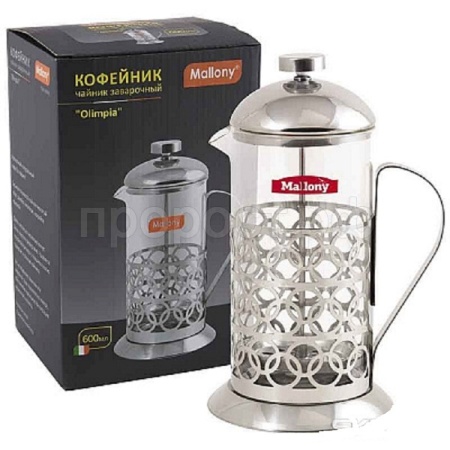 Чайник/кофейник (кофе-пресс) Olimpia Т046-600мл (сталь) 