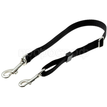 Удлинитель для поводка 15мм 50см-80см черный/металл 73-2889/Пет Лайн