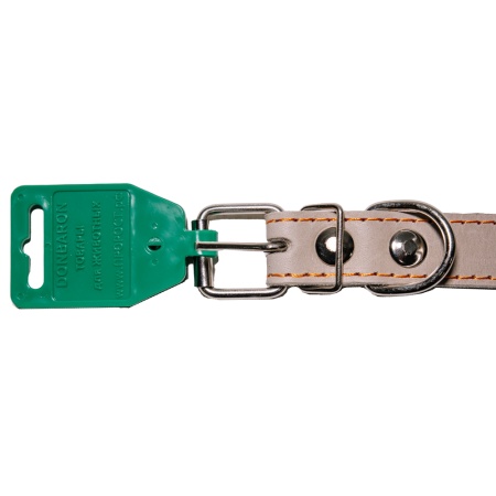 Ошейник кожа серый 1сл 25мм DONBARON