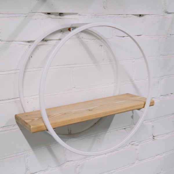 Подставка ЛОФТ настенная КРУГ 51-06 белая 37*17см РЗДИ