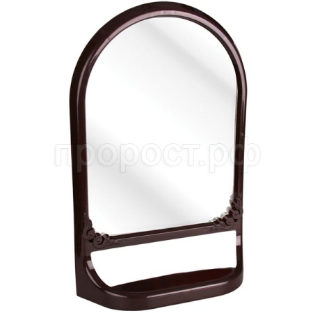 Зеркало с полкой  590х390мм темно коричневый М4517 /4шт/ Альтерн