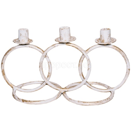 ДЕКОР Подсвечник Кольцо 3 свечи бел золото РЗДИ/1шт