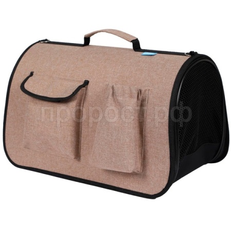 Сумка переноска ХАРД С КАРМАНАМИ L 46*27*28см СП-57 бежевый меланж