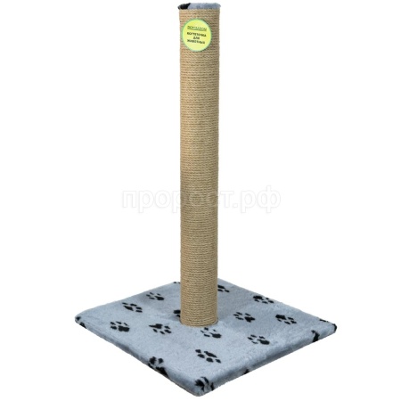 Когтеточка столбик мех, джут серый 47*47*80см/DONBARON