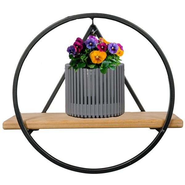 Подставка ЛОФТ настенная ТРЕУГОЛЬНИК 51-05 черная 36*17см РЗДИ