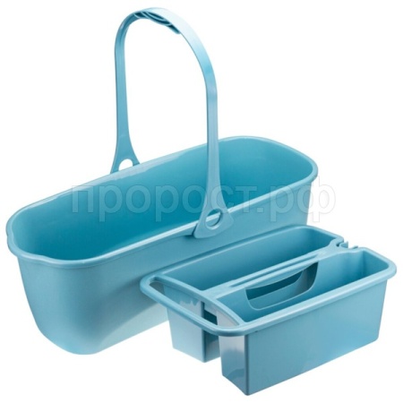 Ведро 17л ГРАНД с органайзером серо-голубой 