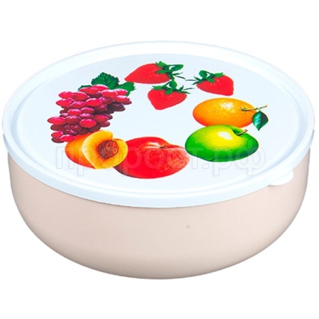 Салатник 4,8л Фантазия с крышкой персиковый 09035 /20шт/Арз