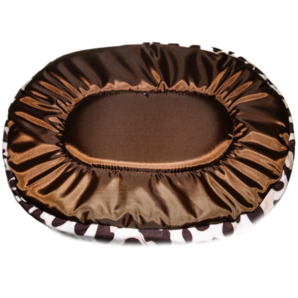 Лежанка овальная стеганая поролоновая САФАРИ ЛЕОПАРД 52*46*20см/DONBARON