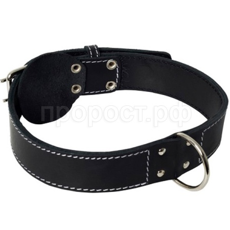 Ошейник кожа 45мм двойной с кольцом посередине 57-66см/00045031/Каскад/