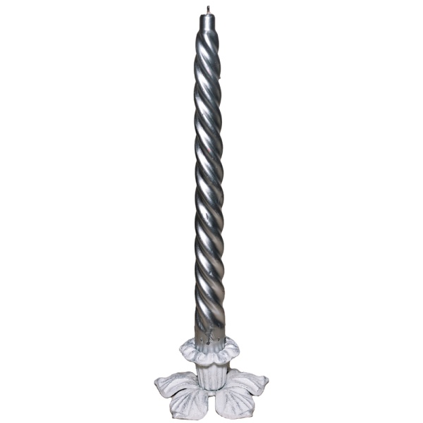 ДЕКОР Подсвечник Цветок бел серебро РЗДИ/1шт