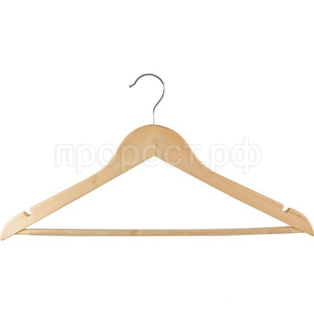 Вешалка W2-РА деревянная с перекладиной резиновым покрытием  