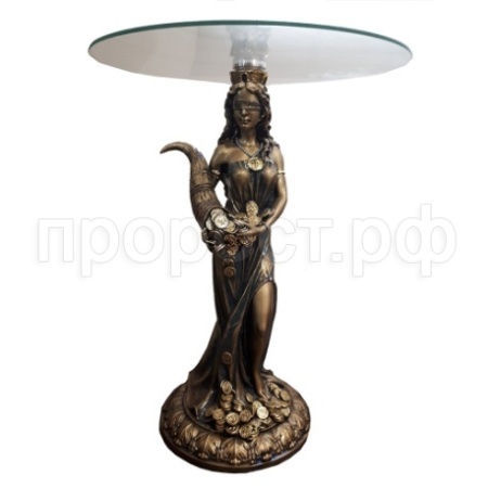 Стол журнальный Фортуна (светлое золото) L28W28H66(2 части-основание,столешница)713470/PP017