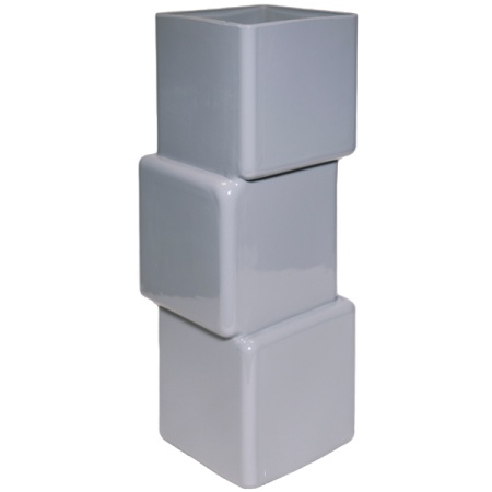 Ваза Квадрат Смещенный h30 10*10см серый глян 6360/300С-241/072990