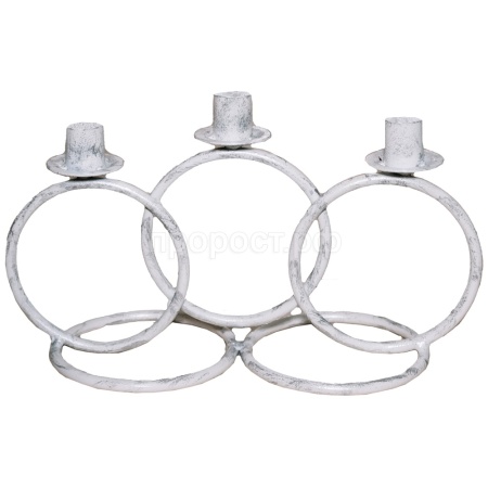 ДЕКОР Подсвечник Кольцо 3 свечи бел серебро РЗДИ/1шт